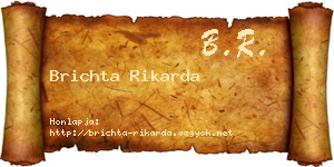 Brichta Rikarda névjegykártya